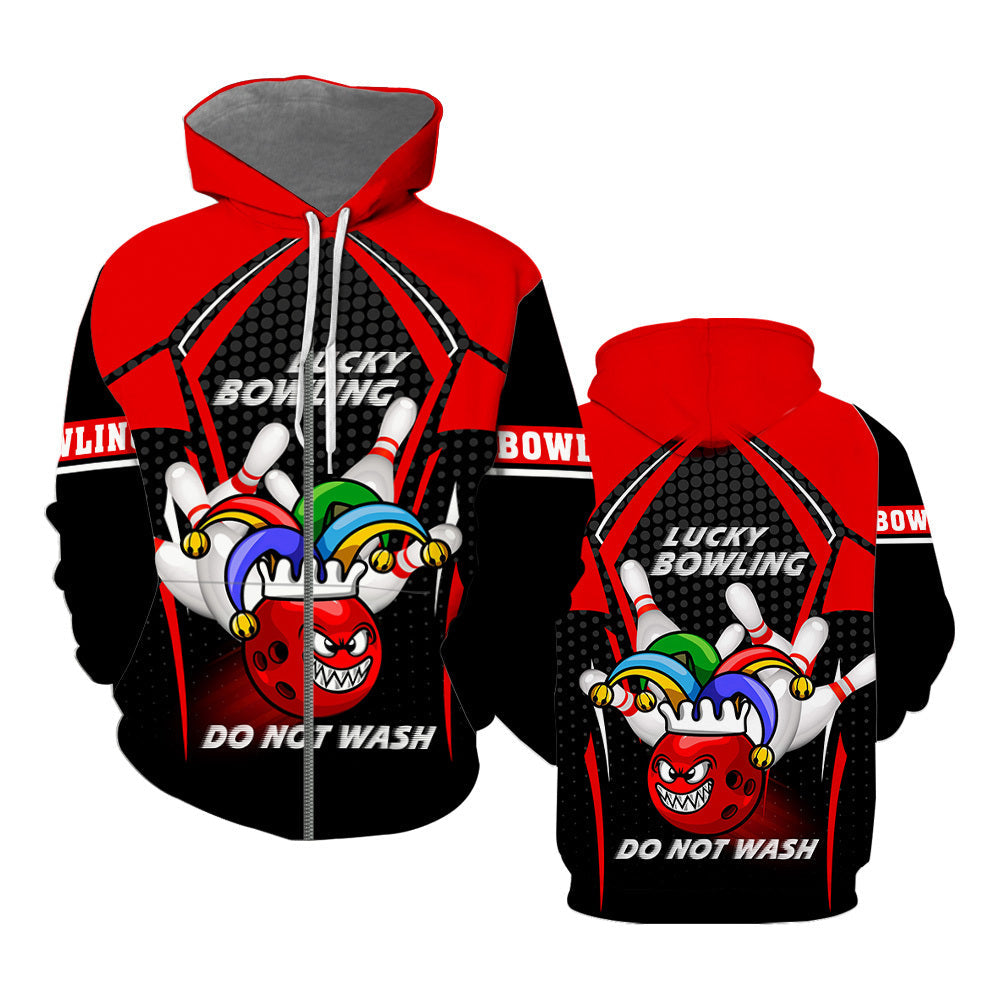 Bowling Mardi Gras Zip Up Hoodie For Men & Women