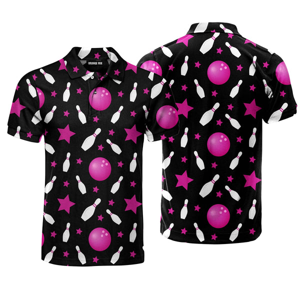 Bowling Pink And Black Polo Shirt For Men