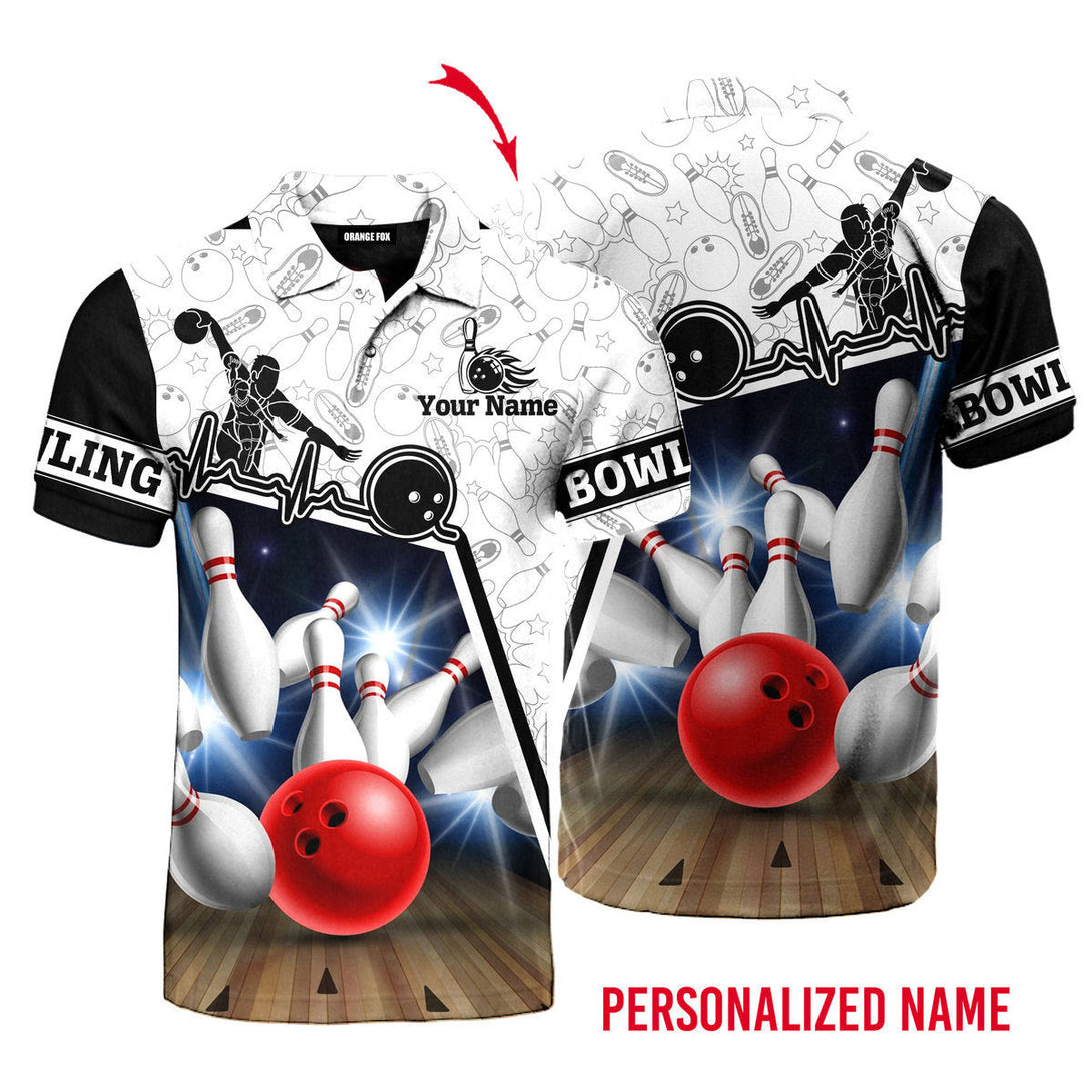 Bowling Rolling Game Custom Name Polo Shirt For Men & Women