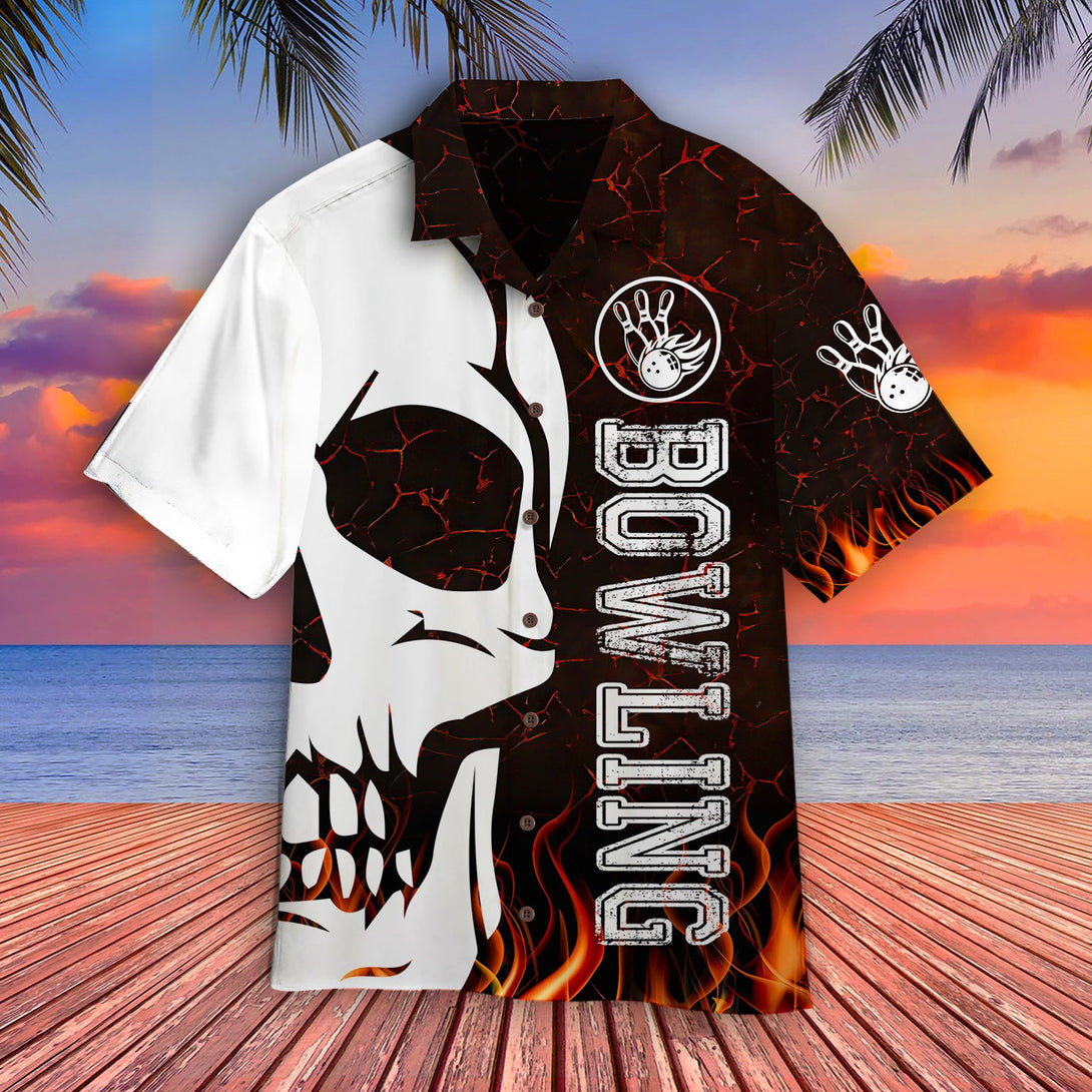 Bowling Skull Hawaiian Shirt For Men & Women