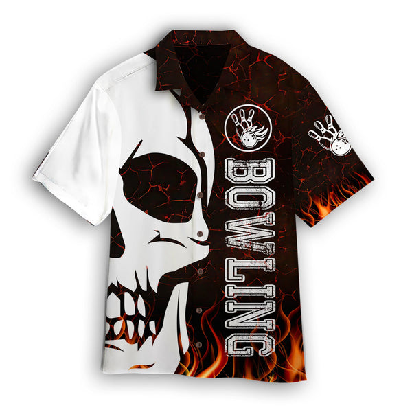 Bowling Skull Hawaiian Shirt For Men & Women