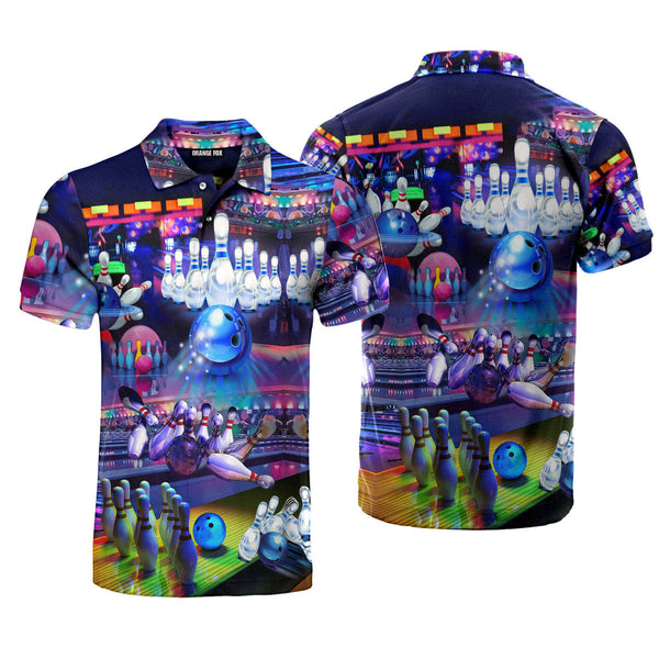 Bowling Takes Balls - Gift for Bowling Lovers - Colorful Bowling Alley Polo Shirt For Men