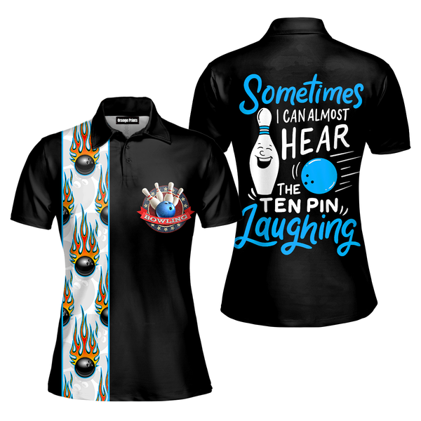 Bowling The Ten Pin Laughing Polo Shirt For Women