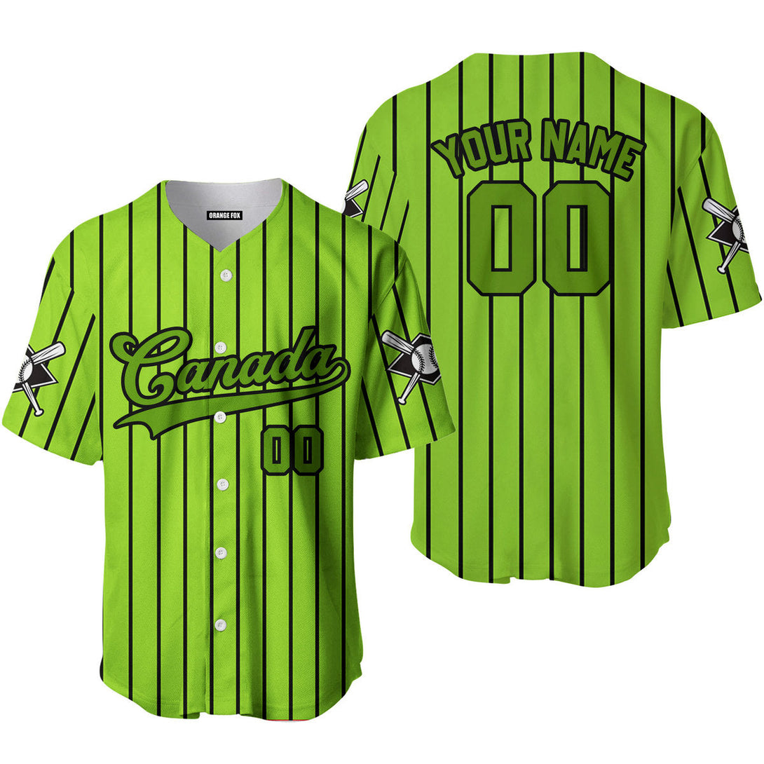 Canada Baseball Logo Green Black Custom Name Baseball Jerseys For Men & Women