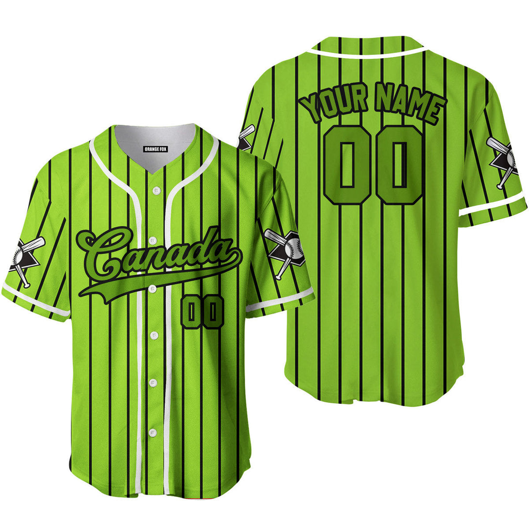 Canada Baseball Logo Green Black Custom Name Baseball Jerseys For Men & Women