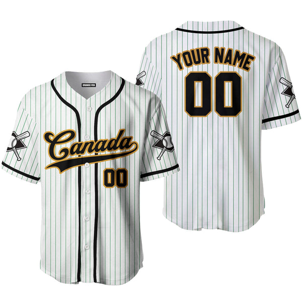 Canada Baseball Logo White Black Yellow Custom Name Baseball Jerseys For Men & Women