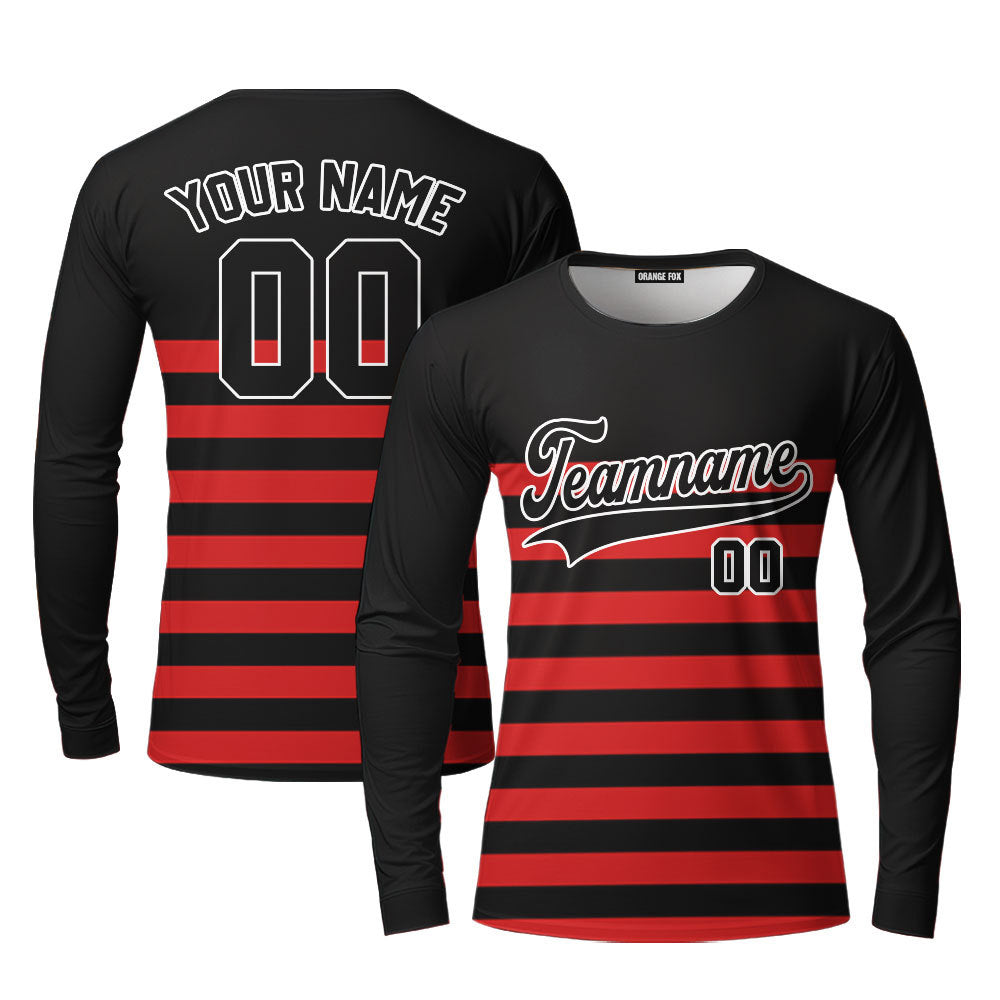 Canada Black Red Black White Custom Long Sleeve T-Shirt For Men & Women