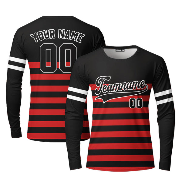 Canada Black Red Black White Custom Long Sleeve T-Shirt For Men & Women