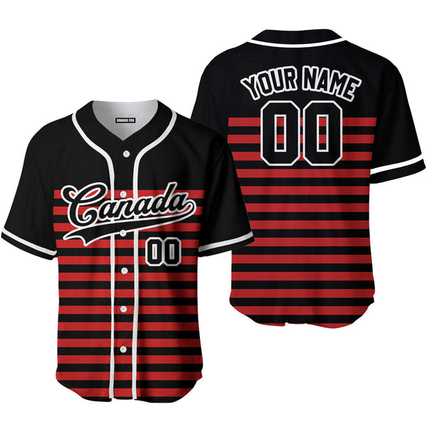 Canada Black Red Black White Custom Name Baseball Jerseys For Men & Women