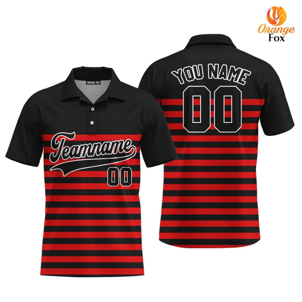 Canada Black Red Black White Custom Polo Shirt For Men