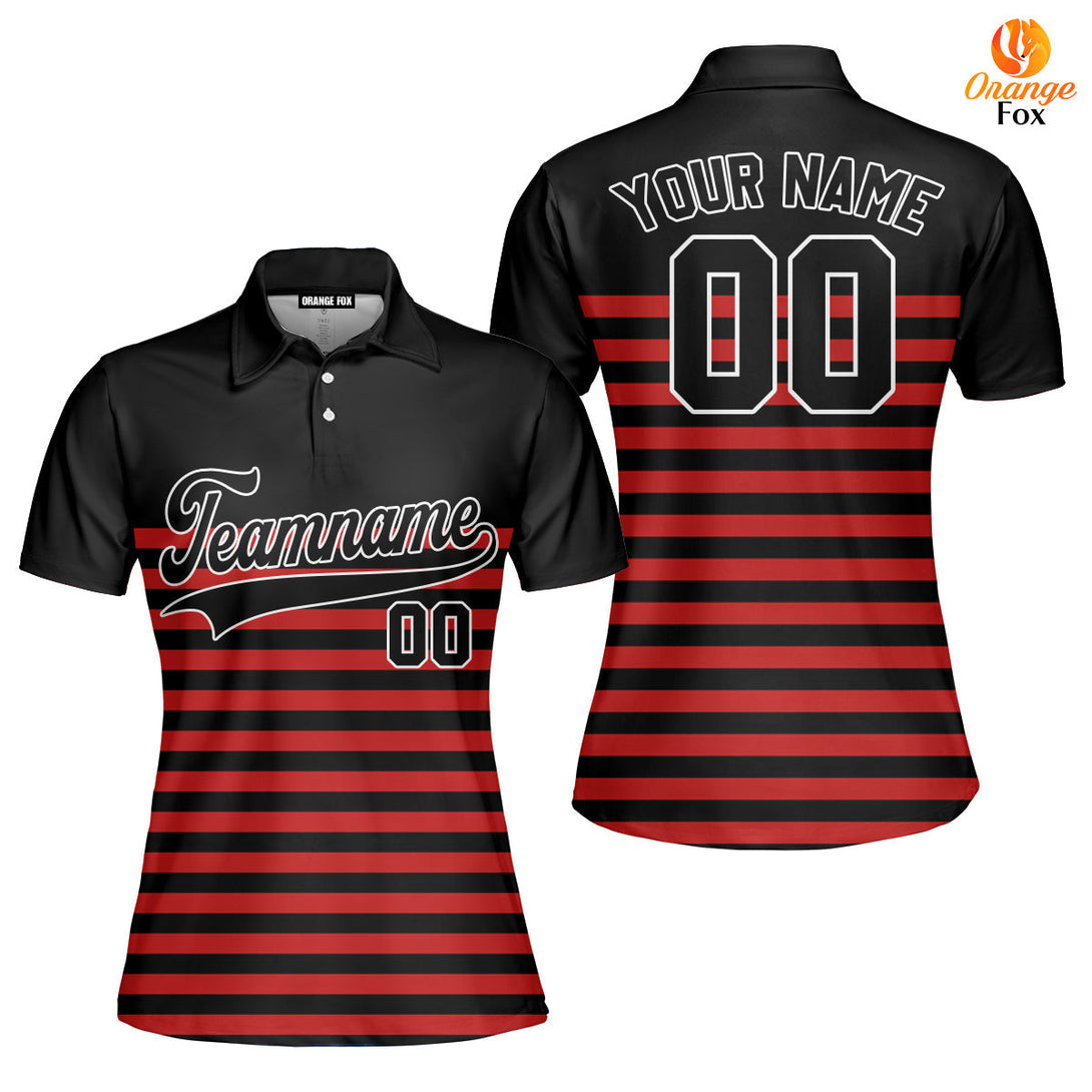 Canada Black Red Black White Custom Polo Shirt For Women