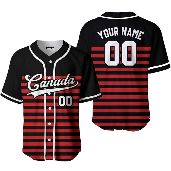 Canada Black Red White Black Custom Name Baseball Jerseys For Men & Women