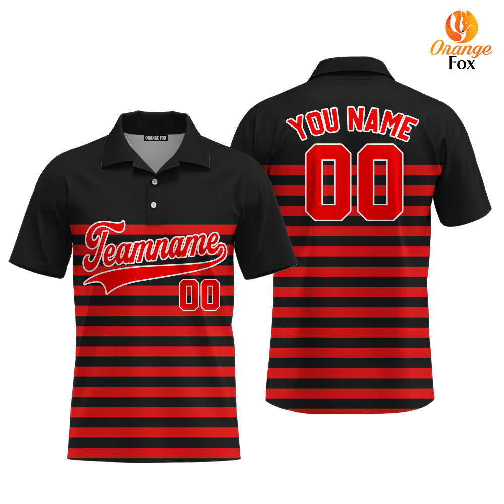 Canada Black Red White Custom Polo Shirt For Men