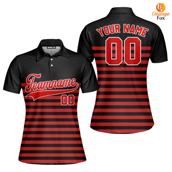 Canada Black Red White Custom Polo Shirt For Women