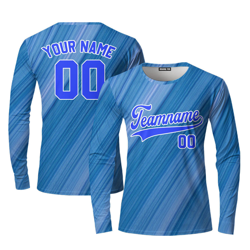 Canada Blue Black Blue Custom Long Sleeve T-Shirt For Men & Women