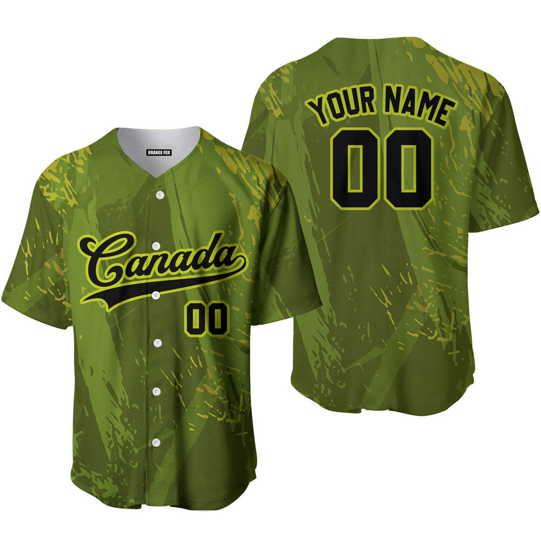 Custom Camouflage Black-Yellow Canada Baseball Jersey