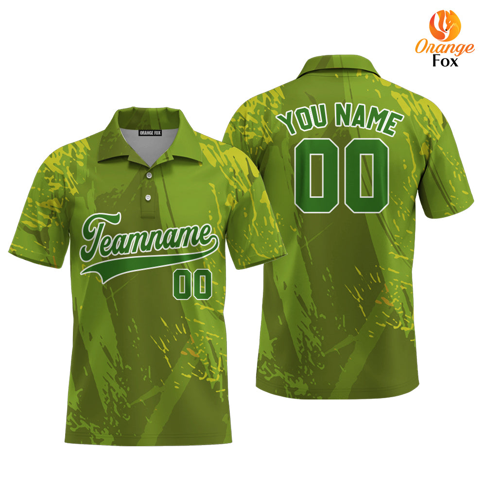 Canada Camouflage Green White Custom Polo Shirt For Men