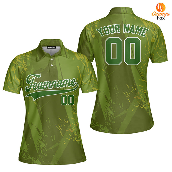 Canada Camouflage Green White Custom Polo Shirt For Women