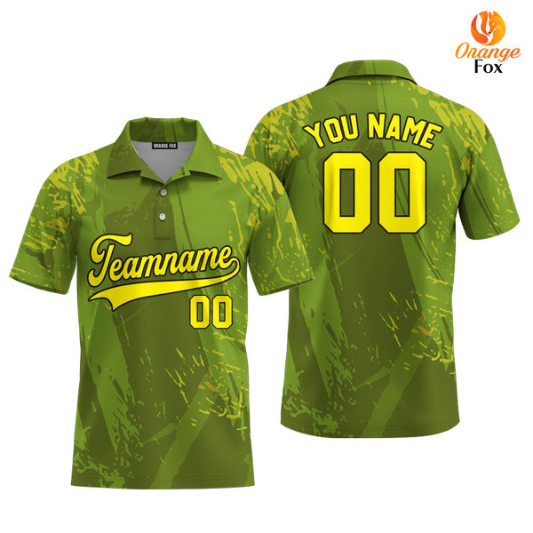 Canada Camouflage Green Yellow Black Custom Polo Shirt For Men