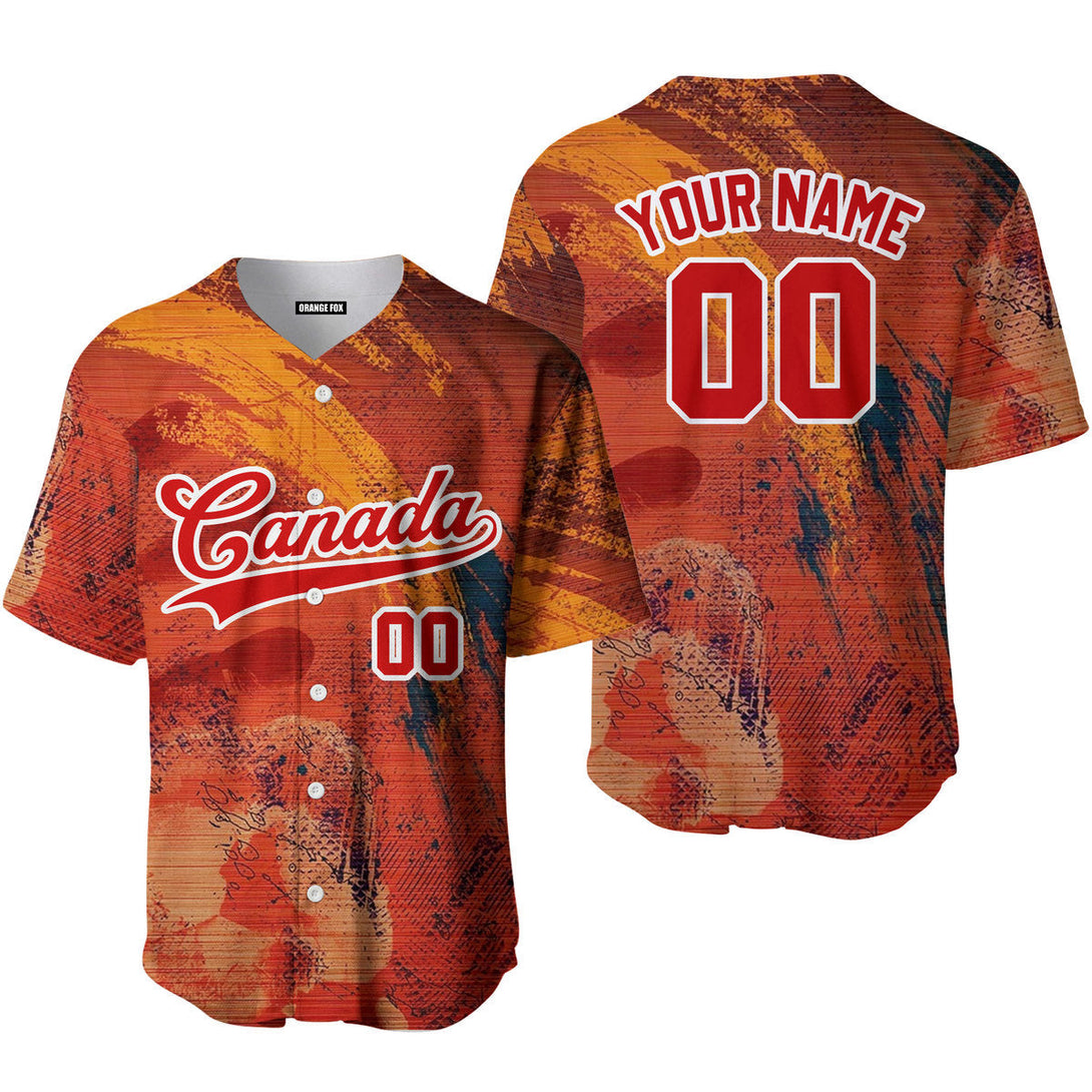 Canada Colorful Red White Custom Name Baseball Jerseys For Men & Women