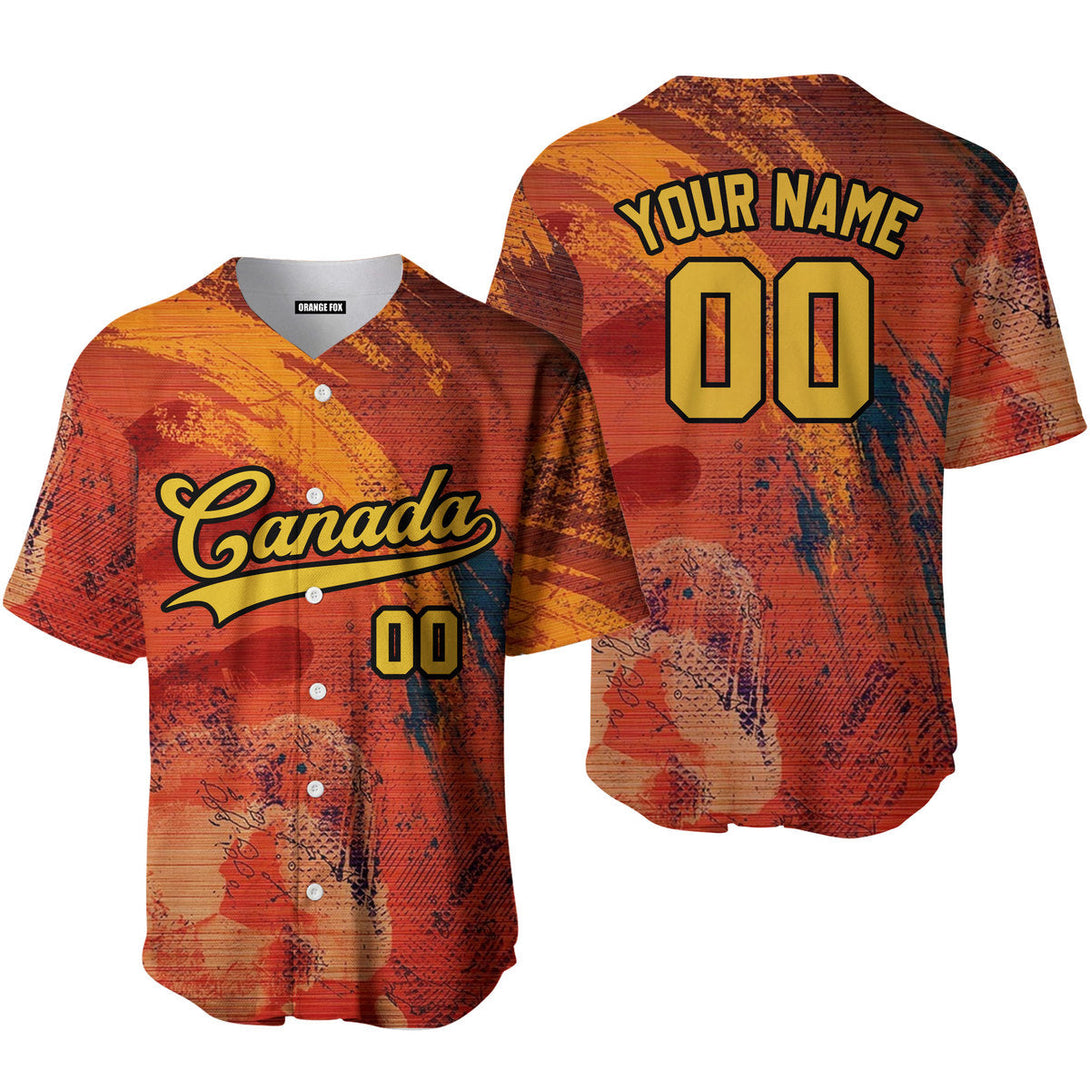 Canada Colorful Yellow Black Custom Name Baseball Jerseys For Men & Women