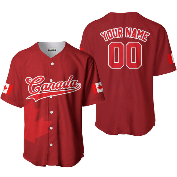 Canada Flag Red White Custom Name Baseball Jerseys For Men & Women