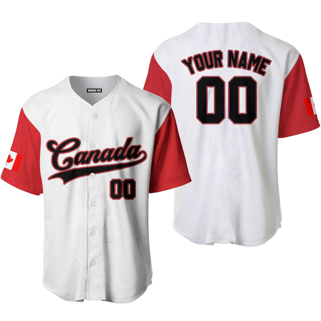 Canada Flag White Black Pink Custom Name Baseball Jerseys For Men & Women