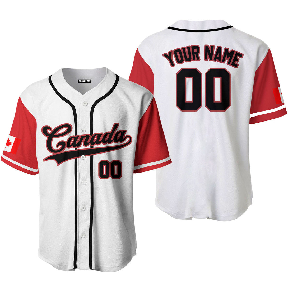 Canada Flag White Black Pink Custom Name Baseball Jerseys For Men & Women