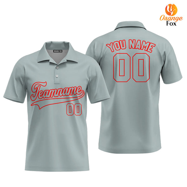 Canada Grey Red Custom Polo Shirt For Men