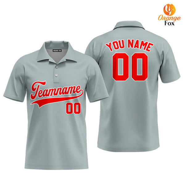 Canada Grey White Red Custom Polo Shirt For Men