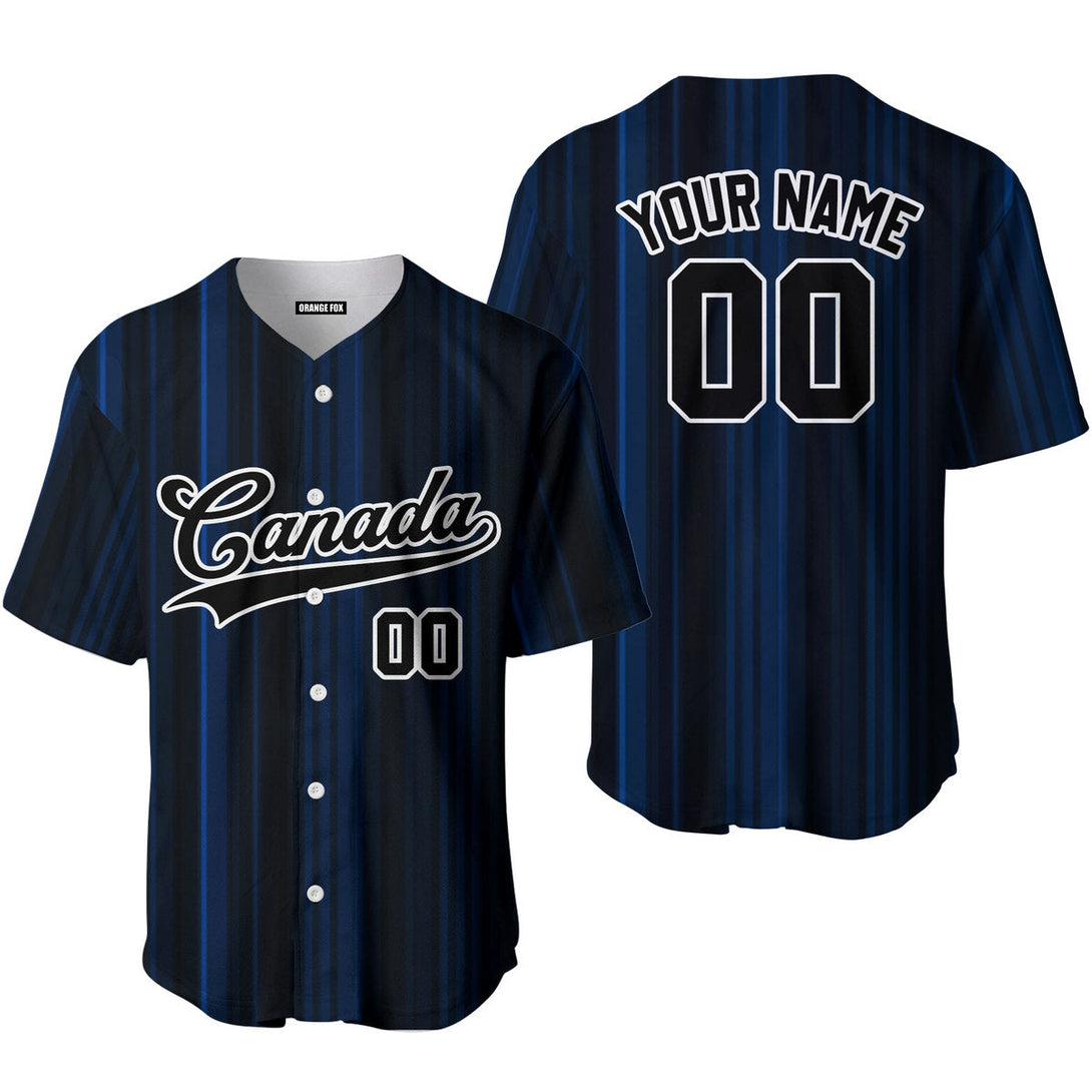 Canada Navy Blue Black White Custom Name Baseball Jerseys For Men & Women