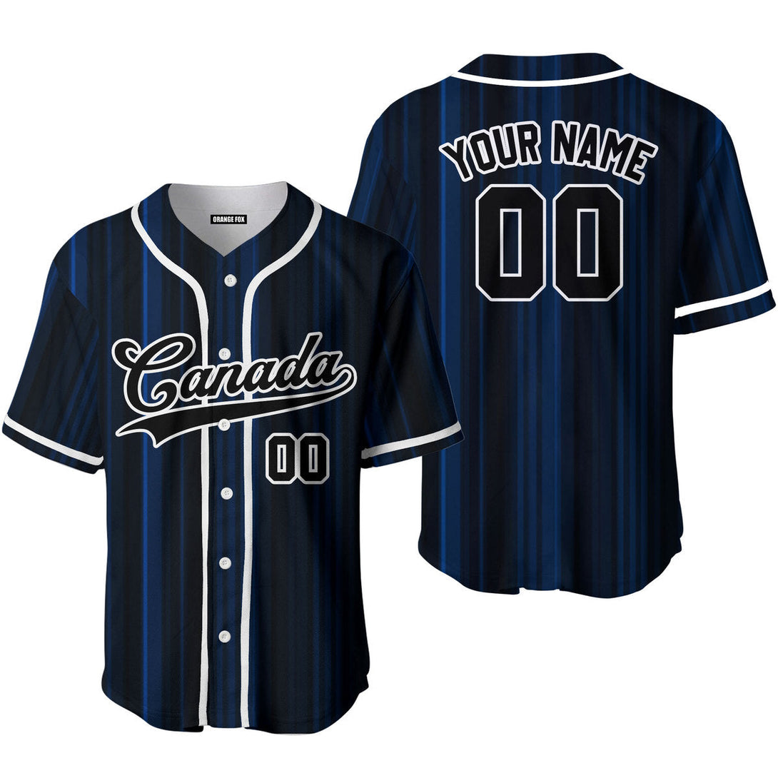 Canada Navy Blue Black White Custom Name Baseball Jerseys For Men & Women