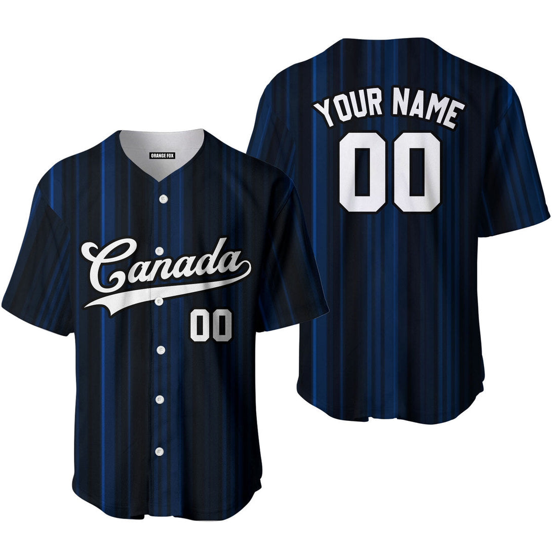 Canada Navy Blue White Black Custom Name Baseball Jerseys For Men & Women