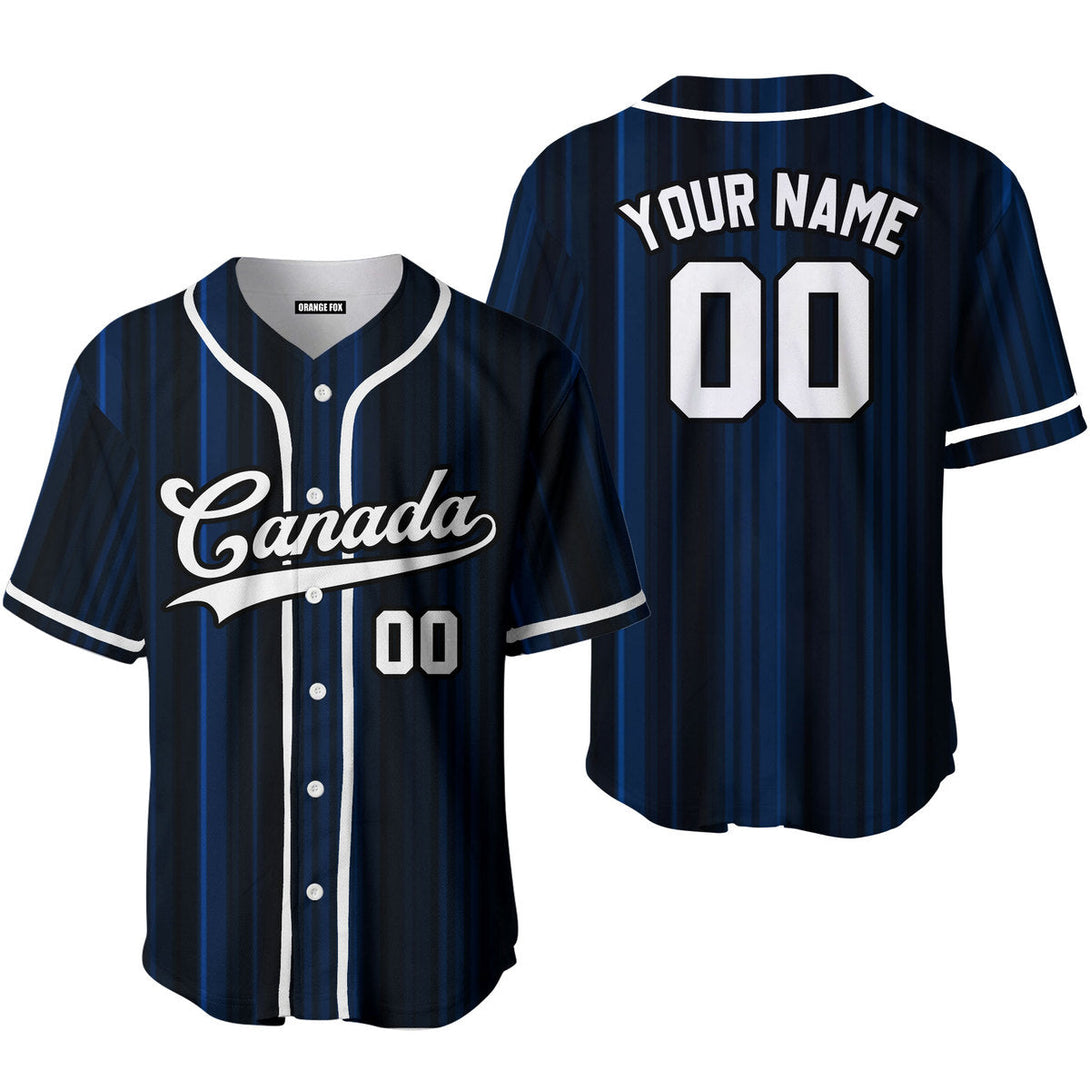 Canada Navy Blue White Black Custom Name Baseball Jerseys For Men & Women