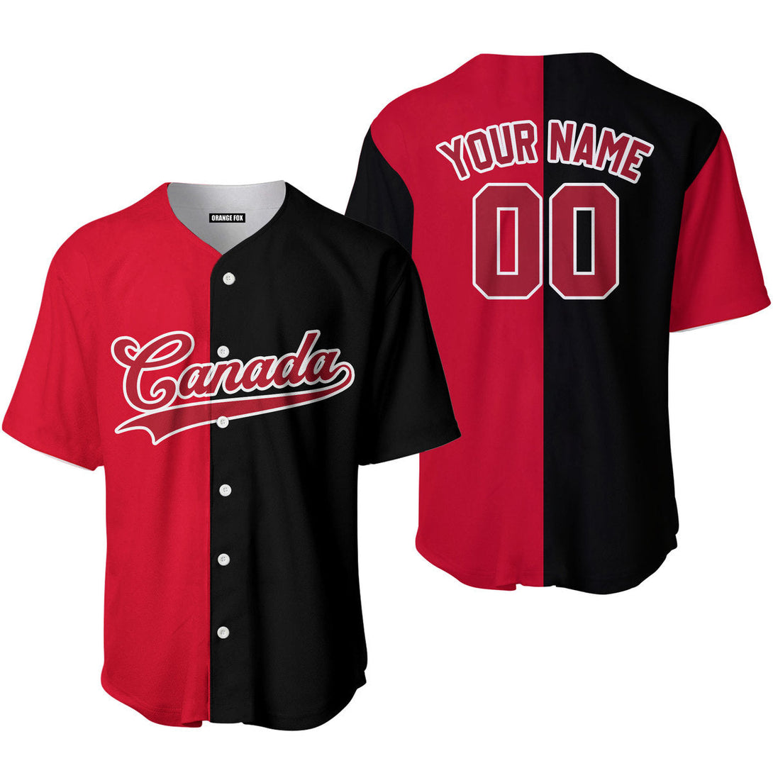 Canada Red Black Red White Custom Name Baseball Jerseys For Men & Women
