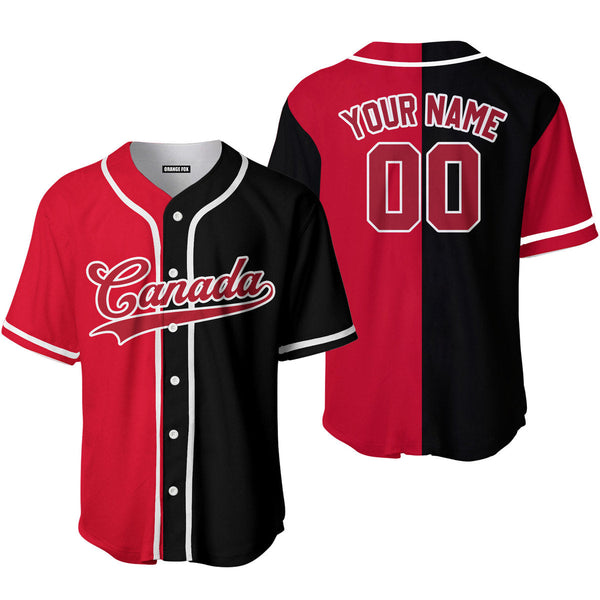 Canada Red Black Red White Custom Name Baseball Jerseys For Men & Women