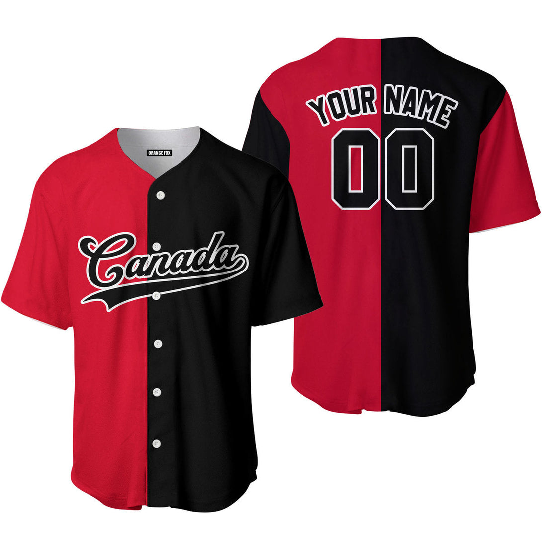 Canada Red Black White Custom Name Baseball Jerseys For Men & Women