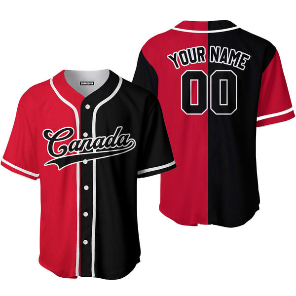 Canada Red Black White Custom Name Baseball Jerseys For Men & Women