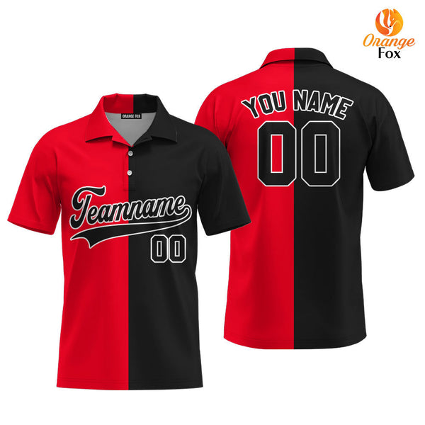 Canada Red Black White Custom Polo Shirt For Men