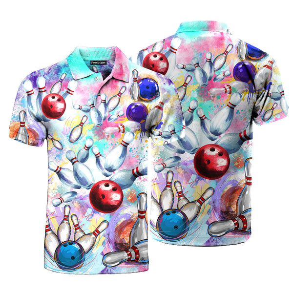 Colorful Bowling Game Polo Shirt For Men