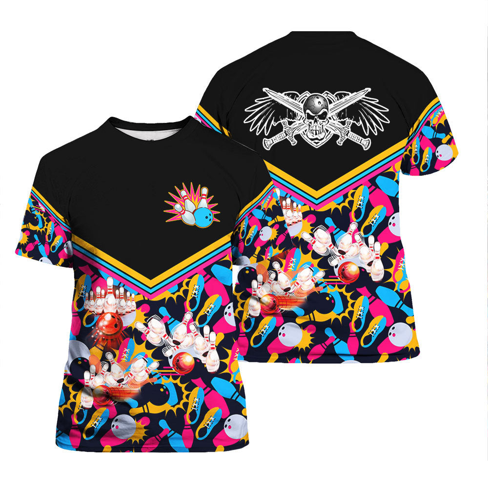 Colorful Bowling T-Shirt For Men & Women