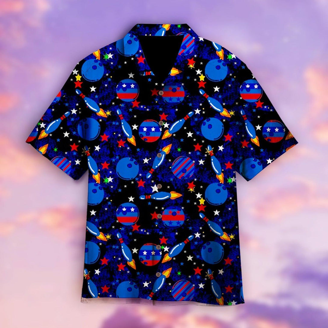Cosmic Galaxy Bowling Hawaiian Shirt For Men & Women