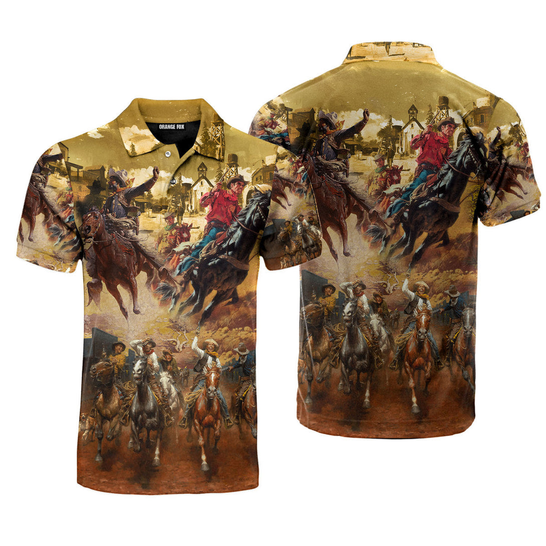 Cowboy Cowgirl - Gift For Cowboys Cowgirls - Real Men Ride Horses Polo Shirt For Men