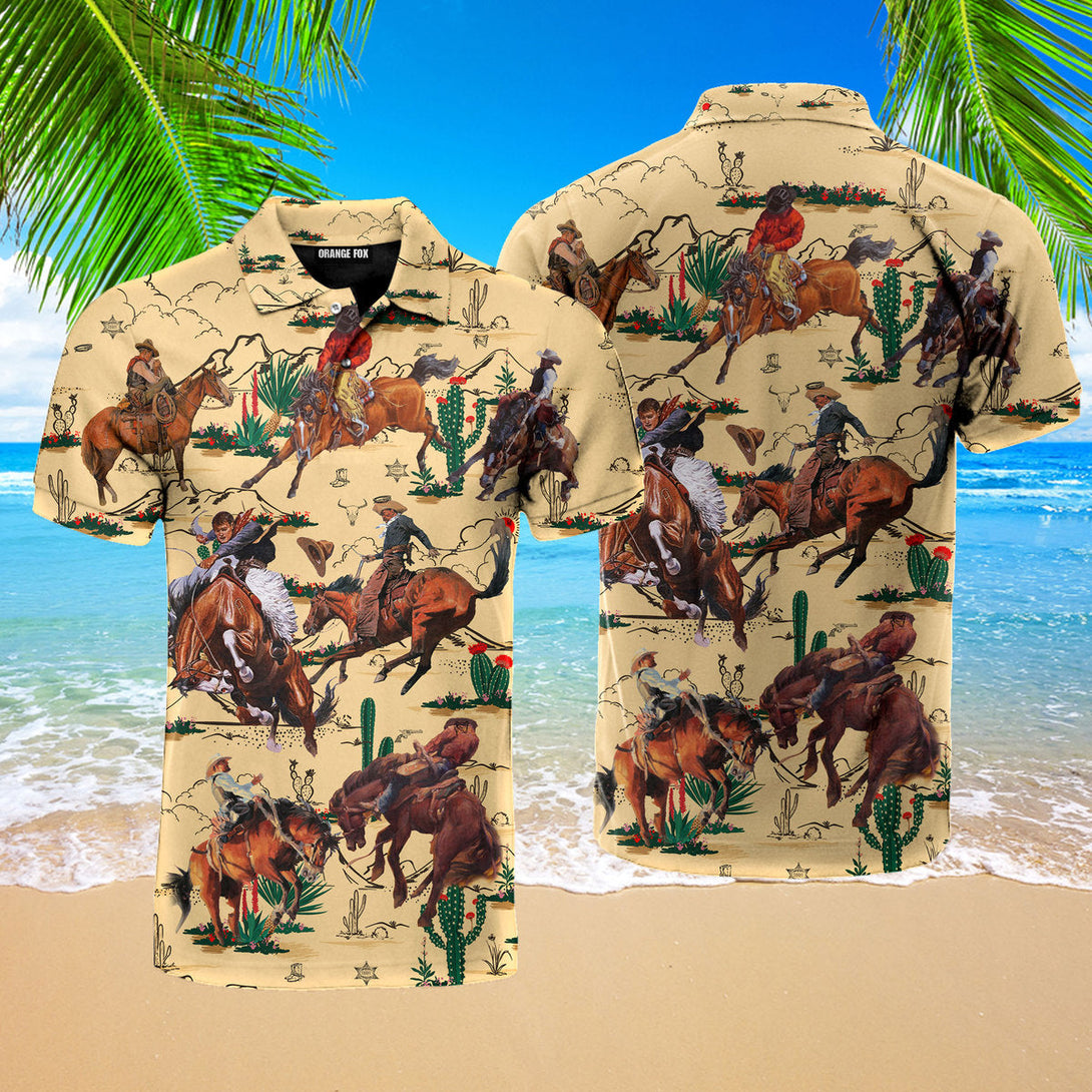 Cowboy Retro Horse Cowboys Polo Shirt For Men