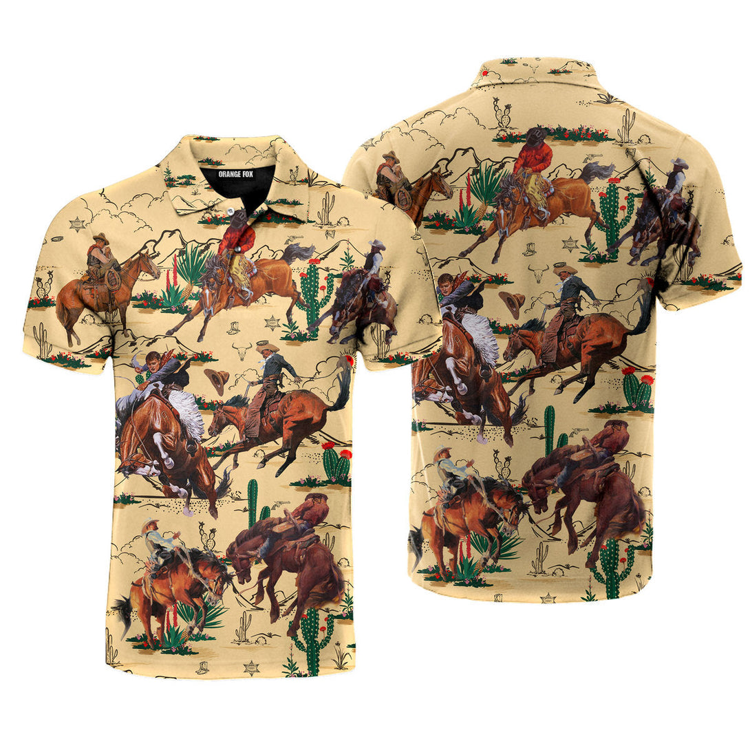 Cowboy Retro Horse Cowboys Polo Shirt For Men