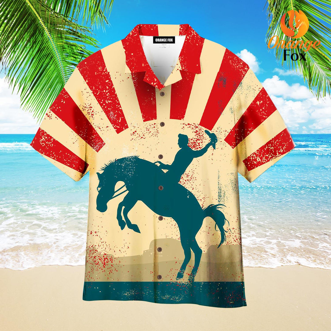 Cowboy Wild Horse Retro Hawaiian Shirt For Men & Women