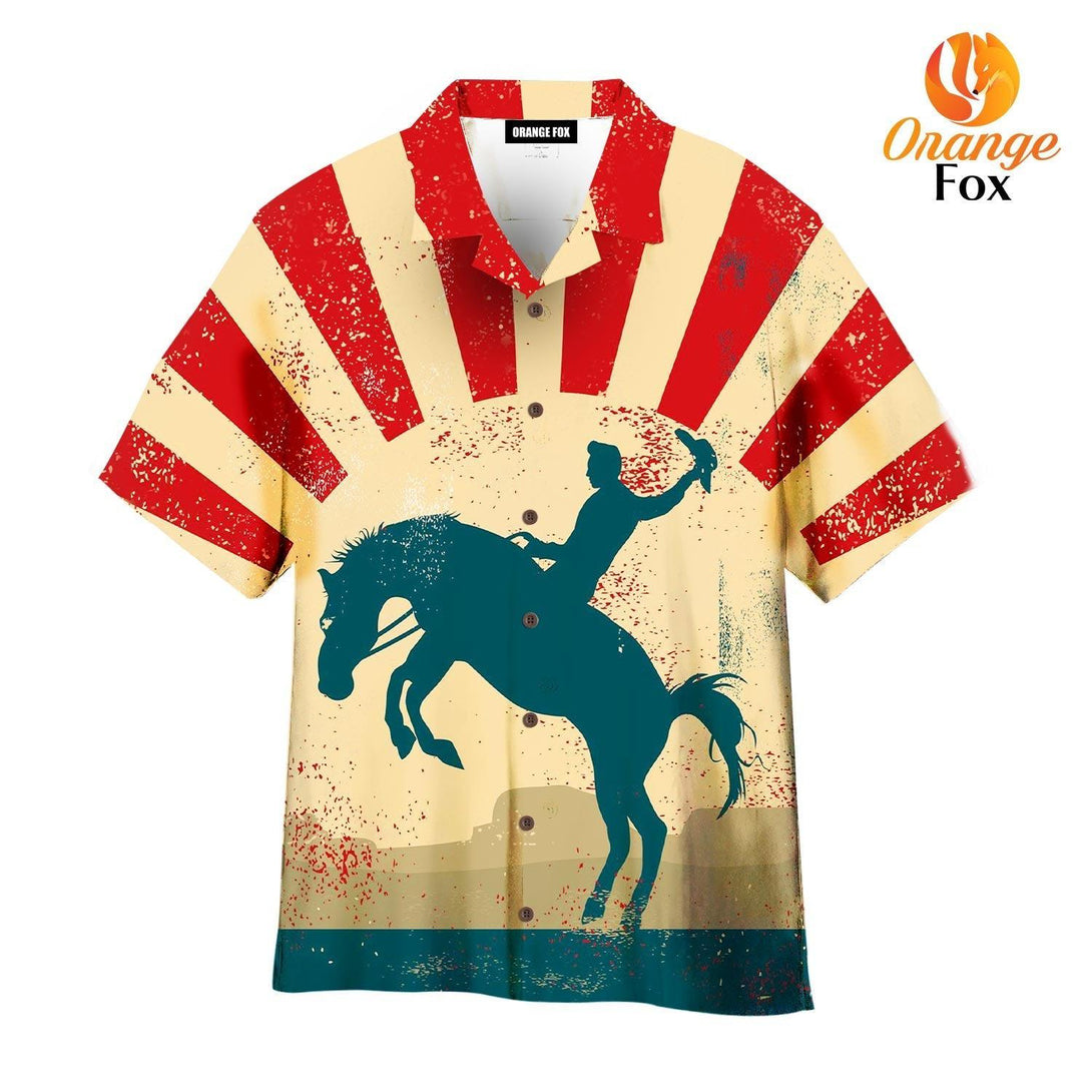 Cowboy Wild Horse Retro Hawaiian Shirt For Men & Women