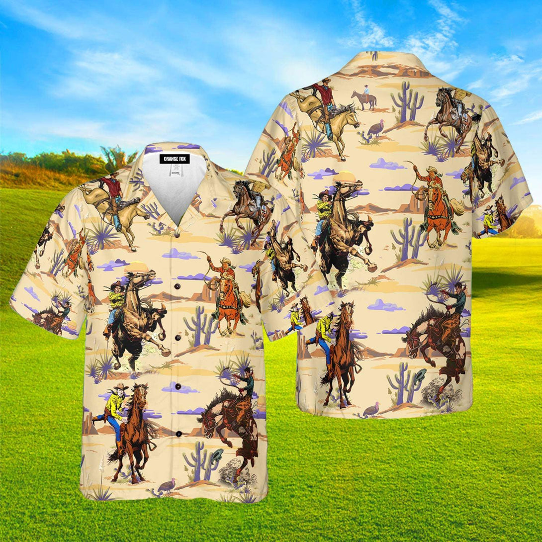 Cowboys Riding Horse In The Desert Hawaiian Shirt For Men & Women