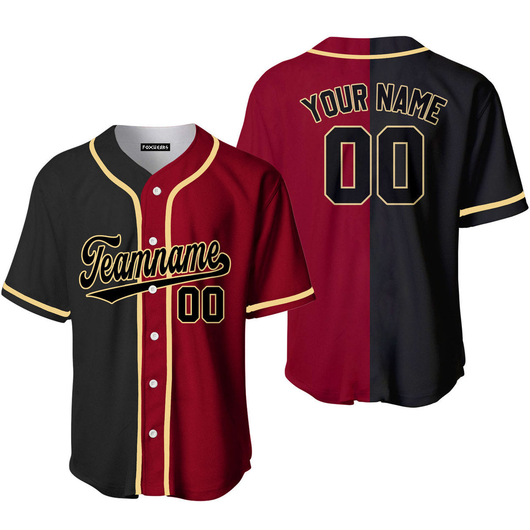 Crimson Cream Black Split Fashion Baseball Jerseys For Men & Women