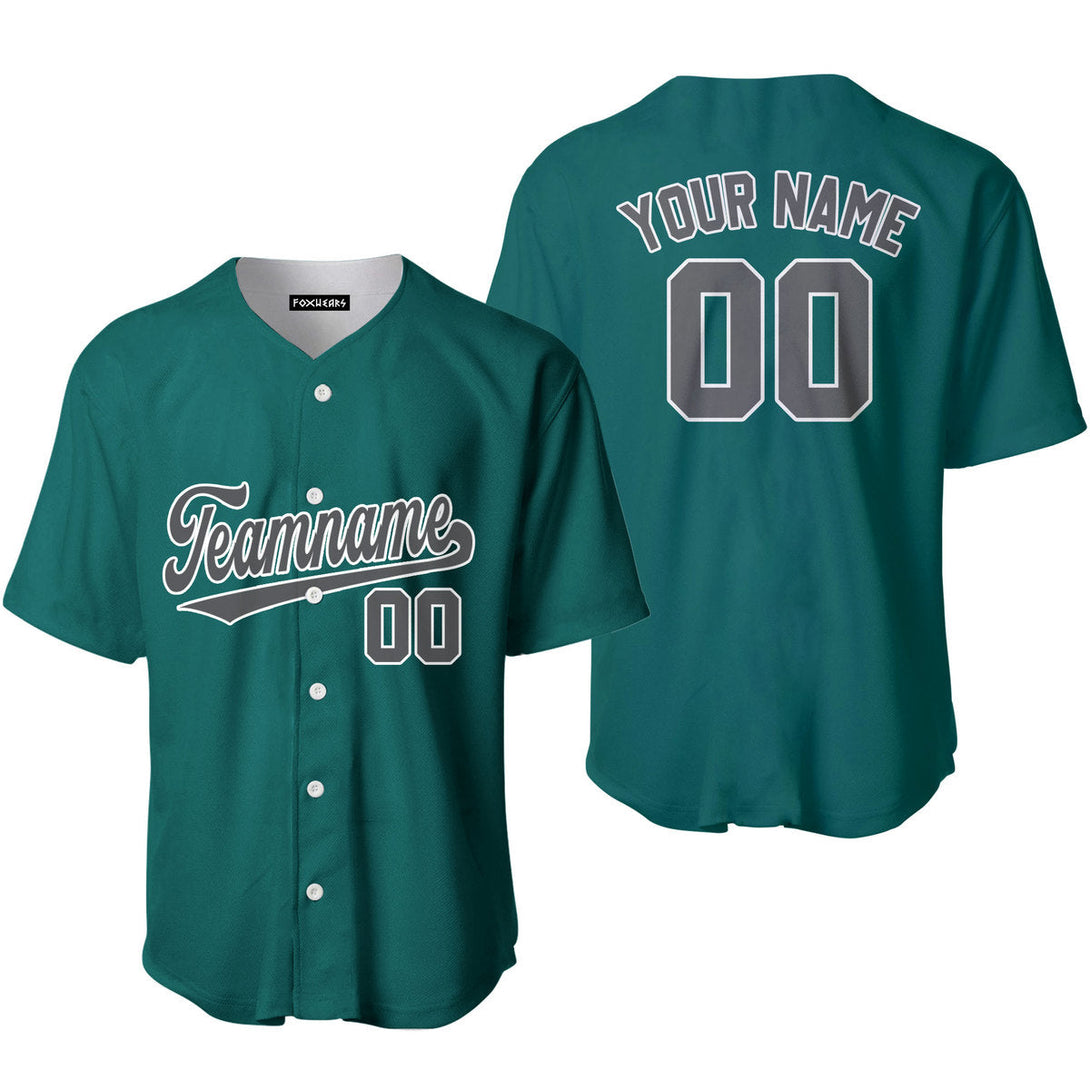 Custom Aqua Gray White Custom Baseball Jerseys For Men & Women